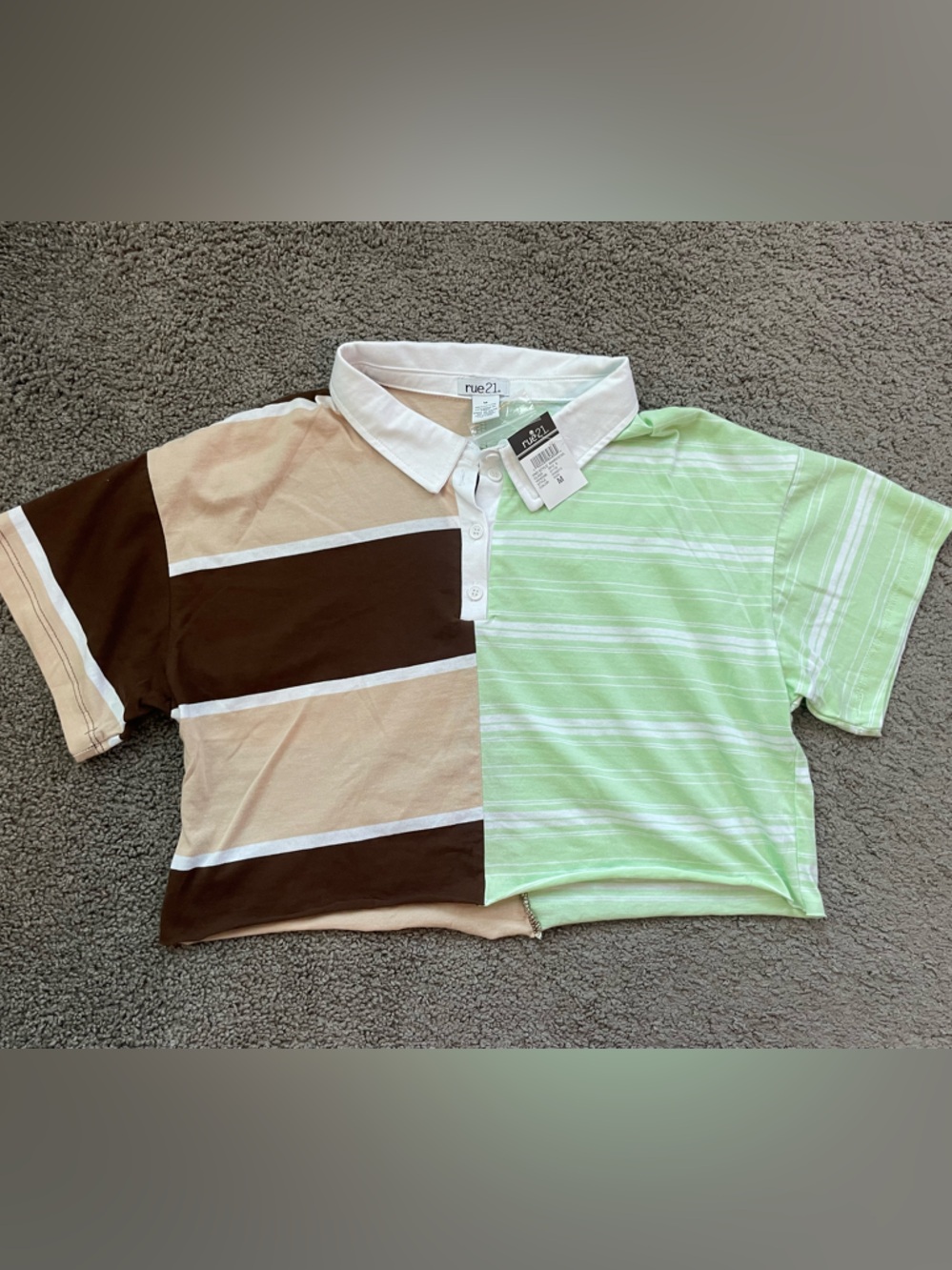 NWT Rue21 Colorblock Polo Crop Top